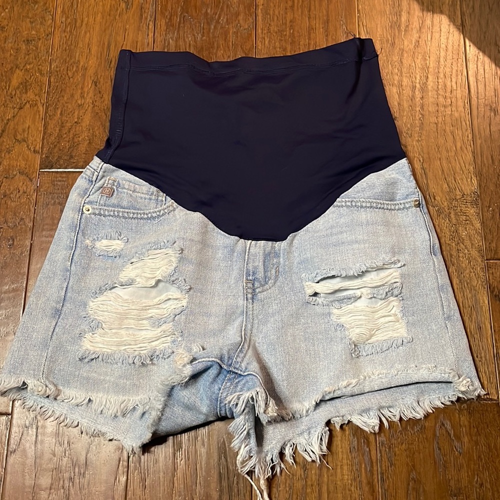 Pinkblush Maternity Distressed Denim Shorts Sz Small Cutoffs
